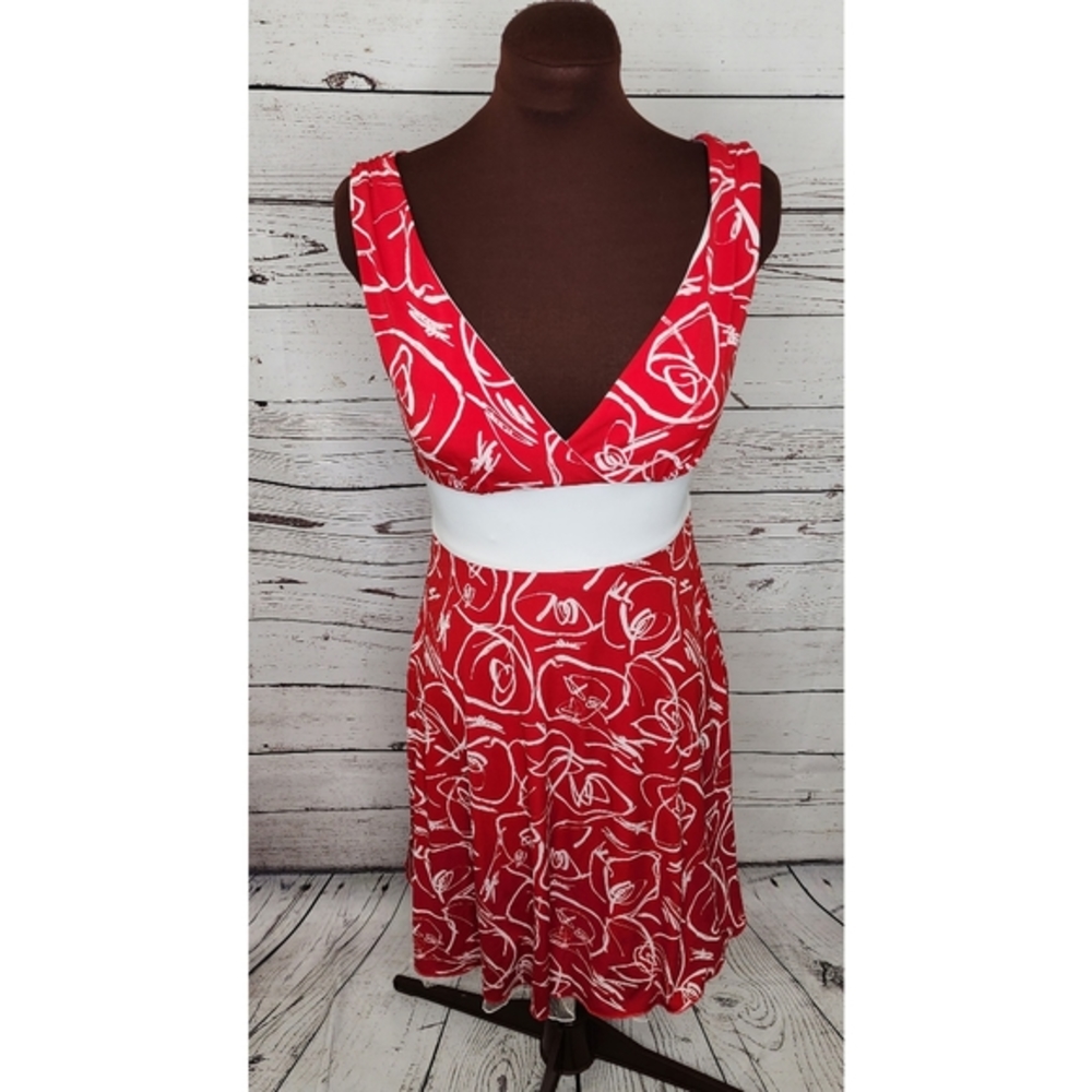 Studio Y Red White Floral Tulle Dress